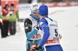 13.01.2018, Dresden, Germany (GER): Federico Pellegrino (ITA), Lucas Chanavat (FRA) - FIS world cup cross-country, individual sprint, Dresden (GER). www.nordicfocus.com. © Thibaut/NordicFocus. Every downloaded picture is fee-liable.