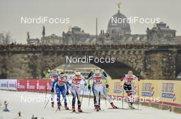 13.01.2018, Dresden, Germany (GER): Giulia Stuerz (ITA), Stina Nilsson (SWE), Vesna Fabjan (SLO), Amalie Haakonsen Ous (NOR) - FIS world cup cross-country, individual sprint, Dresden (GER). www.nordicfocus.com. © Thibaut/NordicFocus. Every downloaded picture is fee-liable.