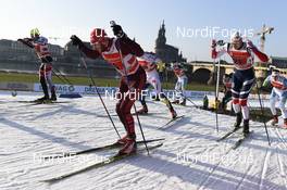 14.01.2018, Dresden, Germany (GER): Artem Maltsev (RUS), Paal Troean Aune (NOR) - FIS world cup cross-country, team sprint, Dresden (GER). www.nordicfocus.com. © Thibaut/NordicFocus. Every downloaded picture is fee-liable.