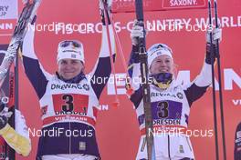 14.01.2018, Dresden, Germany (GER): Ida Ingemarsdotter (SWE), Maja Dahlqvist (SWE) - FIS world cup cross-country, team sprint, Dresden (GER). www.nordicfocus.com. © Thibaut/NordicFocus. Every downloaded picture is fee-liable.