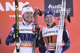 14.01.2018, Dresden, Germany (GER): Sophie Caldwell (USA), Ida Sargent (USA) - FIS world cup cross-country, team sprint, Dresden (GER). www.nordicfocus.com. © Thibaut/NordicFocus. Every downloaded picture is fee-liable.