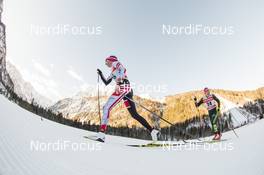 21.01.2018, Planica, Slovenia (SLO): Teresa Stadlober (AUT), Antonia Fraebel (GER), (l-r)  - FIS world cup cross-country, 10km women, Planica (SLO). www.nordicfocus.com. © Modica/NordicFocus. Every downloaded picture is fee-liable.