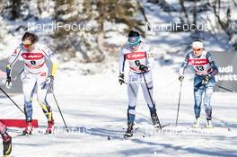 20.01.2018, Planica, Slovenia (SLO): Hanna Falk (SWE), Krista Parmakoski (FIN), Sophie Caldwell (USA), (l-r)  - FIS world cup cross-country, individual sprint, Planica (SLO). www.nordicfocus.com. © Modica/NordicFocus. Every downloaded picture is fee-liable.