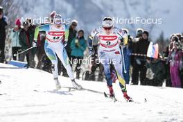 20.01.2018, Planica, Slovenia (SLO): Katja Visnar (SLO), Anna Dyvik (SWE), (l-r)  - FIS world cup cross-country, individual sprint, Planica (SLO). www.nordicfocus.com. © Modica/NordicFocus. Every downloaded picture is fee-liable.