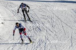 27.01.2018, Seefeld, Austria (AUT): Emil Iversen (NOR), Dario Cologna (SUI), (l-r)  - FIS world cup cross-country, individual sprint, Seefeld (AUT). www.nordicfocus.com. © Modica/NordicFocus. Every downloaded picture is fee-liable.