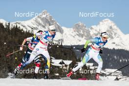 27.01.2018, Seefeld, Austria (AUT): Maja Dahlqvist (SWE), Vesna Fabjan (SLO), (l-r)  - FIS world cup cross-country, individual sprint, Seefeld (AUT). www.nordicfocus.com. © Modica/NordicFocus. Every downloaded picture is fee-liable.