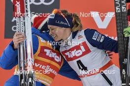 28.01.2018, Seefeld, Austria (AUT): Jessica Diggins (USA), Heidi Weng (NOR) - FIS world cup cross-country, mass women, Seefeld (AUT). www.nordicfocus.com. © Thibaut/NordicFocus. Every downloaded picture is fee-liable.