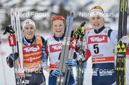 28.01.2018, Seefeld, Austria (AUT): Heidi Weng (NOR), Jessica Diggins (USA), Ragnhild Haga (NOR) - FIS world cup cross-country, mass women, Seefeld (AUT). www.nordicfocus.com. © Thibaut/NordicFocus. Every downloaded picture is fee-liable.