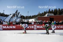 03.03.2018, Lahti, Finland (FIN): Stina Nilsson (SWE), Victoria Carl (GER), (l-r)  - FIS world cup cross-country, individual sprint, Lahti (FIN). www.nordicfocus.com. © Modica/NordicFocus. Every downloaded picture is fee-liable.