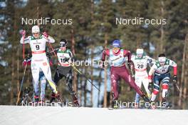 03.03.2018, Lahti, Finland (FIN): Ida Ingemarsdotter (SWE), Laurien Van Der Graaff (SUI), Natalia Nepryaeva (RUS), Jonna Sundling (SWE), Tiril Udnes Weng (NOR), (l-r)  - FIS world cup cross-country, individual sprint, Lahti (FIN). www.nordicfocus.com. © Modica/NordicFocus. Every downloaded picture is fee-liable.