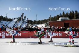 03.03.2018, Lahti, Finland (FIN): Stina Nilsson (SWE), Victoria Carl (GER), Krista Parmakoski (FIN), Maiken Caspersen Falla (NOR), (l-r)  - FIS world cup cross-country, individual sprint, Lahti (FIN). www.nordicfocus.com. © Modica/NordicFocus. Every downloaded picture is fee-liable.