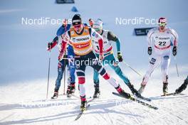 03.03.2018, Lahti, Finland (FIN): Johannes Hoesflot Klaebo (NOR), Renaud Jay (FRA), Maciej Starega (POL), (l-r)  - FIS world cup cross-country, individual sprint, Lahti (FIN). www.nordicfocus.com. © Modica/NordicFocus. Every downloaded picture is fee-liable.