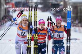 07.03.2018, Drammen, Norway (NOR): Stina Nilsson (SWE), Maiken Caspersen Falla (NOR), Jessica Diggins (USA) - FIS world cup cross-country, individual sprint, Drammen (NOR). www.nordicfocus.com. © Thibaut/NordicFocus. Every downloaded picture is fee-liable.