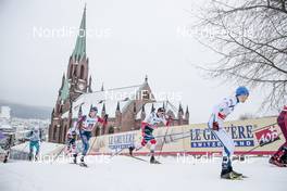 07.03.2018, Drammen, Norway (NOR): Erik Bjornsen (USA), Emil Iversen (NOR), Eirik Brandsdal (NOR), (l-r)  - FIS world cup cross-country, individual sprint, Drammen (NOR). www.nordicfocus.com. © Modica/NordicFocus. Every downloaded picture is fee-liable.