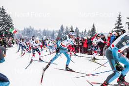 10.03.2018, Oslo, Norway (NOR): Sjur Roethe (NOR), Robin Duvillard (FRA), Niklas Dyrhaug  (NOR), (l-r)  - FIS world cup cross-country, mass men, Oslo (NOR). www.nordicfocus.com. © Modica/NordicFocus. Every downloaded picture is fee-liable.