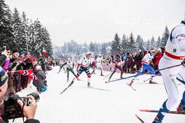 10.03.2018, Oslo, Norway (NOR): Emil Iversen  (NOR), Alexey Chervotkin (RUS), Petr Knop (CZE), (l-r)  - FIS world cup cross-country, mass men, Oslo (NOR). www.nordicfocus.com. © Modica/NordicFocus. Every downloaded picture is fee-liable.