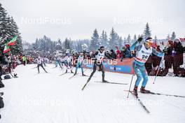 10.03.2018, Oslo, Norway (NOR): Adrien Backscheider (FRA), Dario Cologna (SUI), Jules Lapierre (FRA), Martin Johnsrud Sundby (NOR), Simen Andreas Sveen (NOR), Hans Christer Holund (NOR), (l-r)  - FIS world cup cross-country, mass men, Oslo (NOR). www.nordicfocus.com. © Modica/NordicFocus. Every downloaded picture is fee-liable.