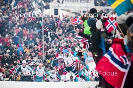 10.03.2018, Oslo, Norway (NOR): Simen Andreas Sveen (NOR), Martin Johnsrud Sundby (NOR), Maurice Manificat (FRA), Adrien Backscheider (FRA), (l-r)  - FIS world cup cross-country, mass men, Oslo (NOR). www.nordicfocus.com. © Modica/NordicFocus. Every downloaded picture is fee-liable.