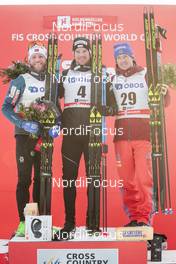 10.03.2018, Oslo, Norway (NOR): Martin Johnsrud Sundby (NOR), Dario Cologna (SUI), Maxim Vylegzhanin (RUS), (l-r)  - FIS world cup cross-country, mass men, Oslo (NOR). www.nordicfocus.com. © Modica/NordicFocus. Every downloaded picture is fee-liable.