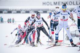 11.03.2018, Oslo, Norway (NOR): Nathalie Von Siebenthal (SUI), Kari Oeyre Slind (NOR), Kerttu Niskanen (FIN), (l-r)  - FIS world cup cross-country, mass women, Oslo (NOR). www.nordicfocus.com. © Modica/NordicFocus. Every downloaded picture is fee-liable.