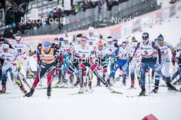 11.03.2018, Oslo, Norway (NOR): Charlotte Kalla (SWE), Ebba Andersson (SWE), Heidi Weng (NOR), Teresa Stadlober (AUT), Jessica Diggins (USA), Kerttu Niskanen (FIN), (l-r)  - FIS world cup cross-country, mass women, Oslo (NOR). www.nordicfocus.com. © Modica/NordicFocus. Every downloaded picture is fee-liable.