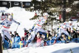16.03.2018, Falun Sweden (SWE): Maria Nordstroem (SWE), Anna Dyvik (SWE), Charlotte Kalla (SWE), (l-r)  - FIS world cup cross-country, individual sprint, Falun (SWE). www.nordicfocus.com. © Modica/NordicFocus. Every downloaded picture is fee-liable.