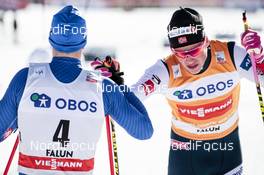 16.03.2018, Falun Sweden (SWE): Federico Pellegrino (ITA), Johannes Hoesflot Klaebo (NOR), (l-r)  - FIS world cup cross-country, individual sprint, Falun (SWE). www.nordicfocus.com. © Modica/NordicFocus. Every downloaded picture is fee-liable.