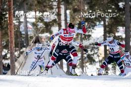 16.03.2018, Falun Sweden (SWE): Maiken Caspersen Falla (NOR), Jonna Sundling (SWE), Sandra Ringwald (GER), Kathrine Rolsted Harsem (NOR), (l-r)  - FIS world cup cross-country, individual sprint, Falun (SWE). www.nordicfocus.com. © Modica/NordicFocus. Every downloaded picture is fee-liable.
