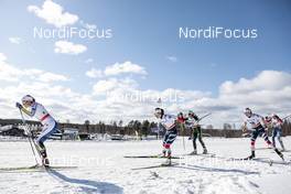 16.03.2018, Falun Sweden (SWE): Anna Dyvik (SWE), Marit Bjoergen (NOR), Victoria Carl (GER), Silje Oeyre Slind (NOR), (l-r)  - FIS world cup cross-country, individual sprint, Falun (SWE). www.nordicfocus.com. © Modica/NordicFocus. Every downloaded picture is fee-liable.