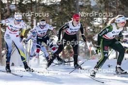 16.03.2018, Falun Sweden (SWE): Maja Dahlqvist (SWE), Nadine Faehndrich (SUI), Silje Oeyre Slind (NOR), (l-r)  - FIS world cup cross-country, individual sprint, Falun (SWE). www.nordicfocus.com. © Modica/NordicFocus. Every downloaded picture is fee-liable.