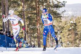 17.03.2018, Falun Sweden (SWE): Jonna Sundling (SWE), Elisa Brocard (ITA), (l-r)  - FIS world cup cross-country, mass women, Falun (SWE). www.nordicfocus.com. © Modica/NordicFocus. Every downloaded picture is fee-liable.