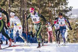 17.03.2018, Falun Sweden (SWE): Anna Haag (SWE), Pia Fink (GER), Sophie Caldwell (USA), (l-r)  - FIS world cup cross-country, mass women, Falun (SWE). www.nordicfocus.com. © Modica/NordicFocus. Every downloaded picture is fee-liable.