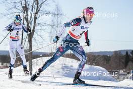 18.03.2018, Falun Sweden (SWE): Jessica Diggins (USA) - FIS world cup cross-country, pursuit women, Falun (SWE). www.nordicfocus.com. © Modica/NordicFocus. Every downloaded picture is fee-liable.