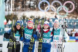 15.02.2018, Pyeongchang, Korea (KOR): Charlotte Kalla (SWE), Ragnhild Haga (NOR), Marit Bjoergen (NOR), Krista Parmakoski (FIN), (l-r) - XXIII. Olympic Winter Games Pyeongchang 2018, cross-country, 10km women,  Pyeongchang (KOR). www.nordicfocus.com. © Modica/NordicFocus. Every downloaded picture is fee-liable.