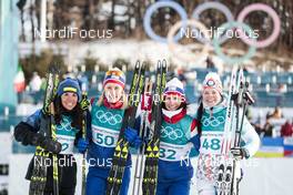 15.02.2018, Pyeongchang, Korea (KOR): Charlotte Kalla (SWE), Ragnhild Haga (NOR), Marit Bjoergen (NOR), Krista Parmakoski (FIN), (l-r) - XXIII. Olympic Winter Games Pyeongchang 2018, cross-country, 10km women,  Pyeongchang (KOR). www.nordicfocus.com. © Modica/NordicFocus. Every downloaded picture is fee-liable.