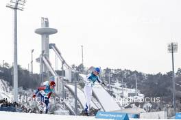 24.02.2018, Pyeongchang, Korea (KOR): Noah Hoffman (USA), Matti Heikkinen (FIN), (l-r)  - XXIII. Olympic Winter Games Pyeongchang 2018, cross-country, mass men,  Pyeongchang (KOR). www.nordicfocus.com. © Modica/NordicFocus. Every downloaded picture is fee-liable.