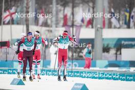 24.02.2018, Pyeongchang, Korea (KOR): Andrey Larkov (RUS), Alex Harvey (CAN), (l-r)  - XXIII. Olympic Winter Games Pyeongchang 2018, cross-country, mass men,  Pyeongchang (KOR). www.nordicfocus.com. © Modica/NordicFocus. Every downloaded picture is fee-liable.
