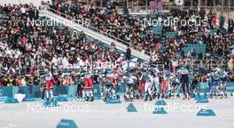 25.02.2018, Pyeongchang, Korea (KOR): The start of the race   - XXIII. Olympic Winter Games Pyeongchang 2018, cross-country, mass women,  Pyeongchang (KOR). www.nordicfocus.com. © Modica/NordicFocus. Every downloaded picture is fee-liable.