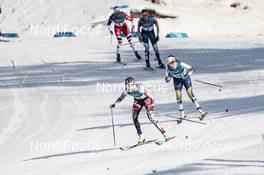 25.02.2018, Pyeongchang, Korea (KOR): Teresa Stadlober (AUT), Ebba Andersson (SWE), Jessica Diggins (USA), Heidi Weng (NOR), (l-r)  - XXIII. Olympic Winter Games Pyeongchang 2018, cross-country, mass women,  Pyeongchang (KOR). www.nordicfocus.com. © Modica/NordicFocus. Every downloaded picture is fee-liable.