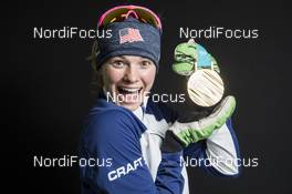 23.02.2018, Pyeongchang, Korea (KOR): Jessica Diggins (USA) - XXIII. Olympic Winter Games Pyeongchang 2018, cross-country, medals, Pyeongchang (KOR). www.nordicfocus.com. © Modica/NordicFocus. Every downloaded picture is fee-liable.