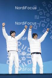 22.02.2018, Pyeongchang, Korea (KOR): Maurice Manificat (FRA), Richard Jouve (FRA), (l-r)  - XXIII. Olympic Winter Games Pyeongchang 2018, cross-country, medals, Pyeongchang (KOR). www.nordicfocus.com. © Modica/NordicFocus. Every downloaded picture is fee-liable.