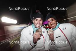 22.02.2018, Pyeongchang, Korea (KOR): Maurice Manificat (FRA), Richard Jouve (FRA), (l-r)  - XXIII. Olympic Winter Games Pyeongchang 2018, cross-country, medals, Pyeongchang (KOR). www.nordicfocus.com. © Modica/NordicFocus. Every downloaded picture is fee-liable.