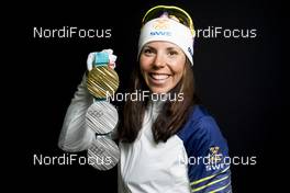 19.02.2018, Pyeongchang, Korea (KOR): Charlotte Kalla (SWE) - XXIII. Olympic Winter Games Pyeongchang 2018, cross-country, medals, Pyeongchang (KOR). www.nordicfocus.com. © Modica/NordicFocus. Every downloaded picture is fee-liable.