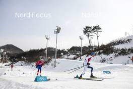 18.02.2018, Pyeongchang, Korea (KOR): Ales Razym (CZE), Ristomatti Hakola (FIN), (l-r)  - XXIII. Olympic Winter Games Pyeongchang 2018, cross-country, 4x10km men,  Pyeongchang (KOR). www.nordicfocus.com. © Modica/NordicFocus. Every downloaded picture is fee-liable.