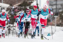 11.02.2018, Pyeongchang, Korea (KOR): Martin Johnsrud Sundby (NOR), Alex Harvey (CAN), (l-r)  - XXIII. Olympic Winter Games Pyeongchang 2018, cross-country, skiathlon men, Pyeongchang (KOR). www.nordicfocus.com. © Modica/NordicFocus. Every downloaded picture is fee-liable.