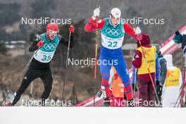11.02.2018, Pyeongchang, Korea (KOR): Martin Jaks (CZE), Jonas Dobler (GER), (l-r)  - XXIII. Olympic Winter Games Pyeongchang 2018, cross-country, skiathlon men, Pyeongchang (KOR). www.nordicfocus.com. © Modica/NordicFocus. Every downloaded picture is fee-liable.
