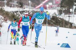 11.02.2018, Pyeongchang, Korea (KOR): Sergio Rigoni (ITA), Petr Knop (CZE), (l-r)  - XXIII. Olympic Winter Games Pyeongchang 2018, cross-country, skiathlon men, Pyeongchang (KOR). www.nordicfocus.com. © Modica/NordicFocus. Every downloaded picture is fee-liable.