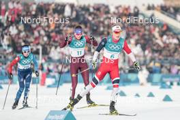 10.02.2018, Pyeongchang, Korea (KOR): Anastasia Sedova (RUS), Ragnhild Haga (NOR), (l-r)  - XXIII. Olympic Winter Games Pyeong Chang 2018, cross-country, skiathlon women, Pyeong Chang (KOR). www.nordicfocus.com. © Modica/NordicFocus. Every downloaded picture is fee-liable.