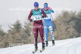 10.02.2018, Pyeongchang, Korea (KOR): Alisa Zhambalova (RUS), Elisa Brocard (ITA), (l-r)  - XXIII. Olympic Winter Games Pyeong Chang 2018, cross-country, skiathlon women, Pyeong Chang (KOR). www.nordicfocus.com. © Modica/NordicFocus. Every downloaded picture is fee-liable.