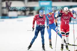 21.02.2018, Pyeongchang, Korea (KOR): Maurice Manificat (FRA), Dietmar Noeckler (ITA), Martin Johnsrud Sundby (NOR), (l-r)  - XXIII. Olympic Winter Games Pyeongchang 2018, cross-country, team sprint,  Pyeongchang (KOR). www.nordicfocus.com. © Modica/NordicFocus. Every downloaded picture is fee-liable.